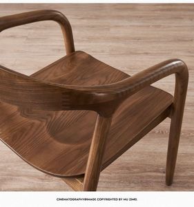 Sedia <span class=keywords><strong>da</strong></span> <span class=keywords><strong>Pranzo</strong></span> Windsor Moderna e Minimalista in Legno Massello di Noce con Schienale, Poltroncina Tradizionale in Legno per Cucina, Hotel e <span class=keywords><strong>Sala</strong></span> <span class=keywords><strong>da</strong></span> <span class=keywords><strong>Pranzo</strong></span> - Product Image 4