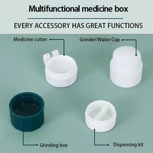 Vente en gros : Coupe-comprimés portable 4-en-1 avec boîte de rangement et broyeur pour médicaments en poudre - Product Image 4