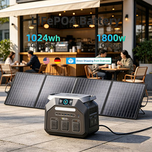 Generador de energía solar portátil LiFePO4 de onda sinusoidal MPPT alemán de 1800w con panel solar de 100W 200W 400W 500W - Product Image 1