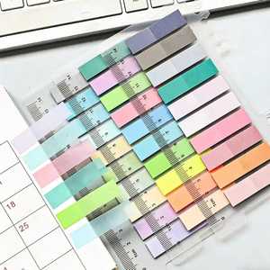 200 Sheets Multi-color <b>PET</b> Adhesive Index Tab Set Ruler Scale Self-adhesive Page Markers Memo Pads Office Study Stationery - Product Image 3