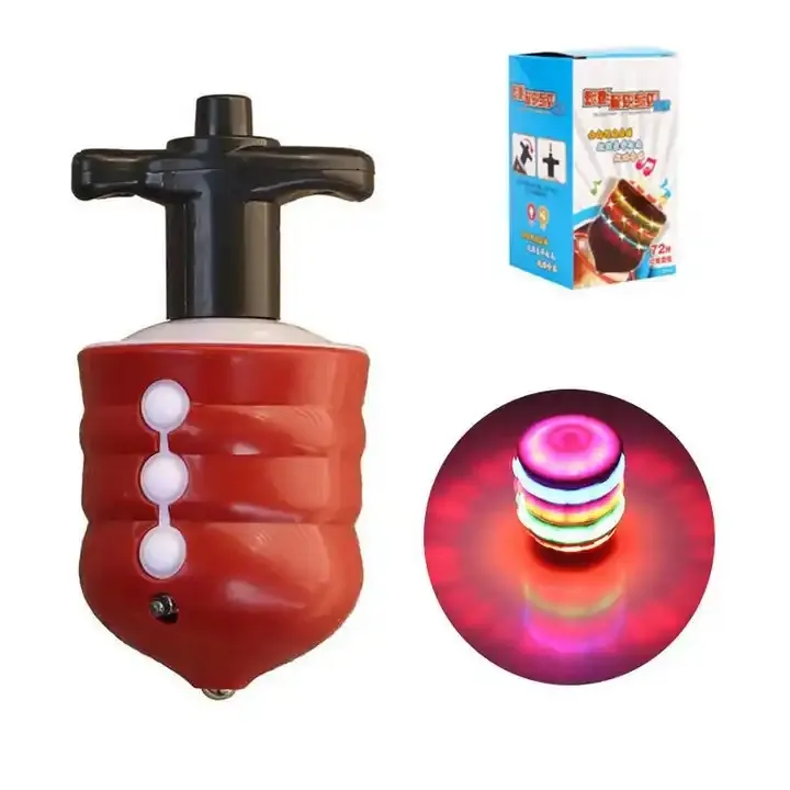 Giroscopio de luz Musical clásico RTS, juguete de plástico que brilla intensamente, peonza para niños, Flash juguete, música Led, peonza giratoria