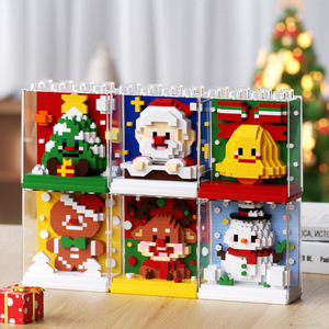 Ensemble de blocs de construction de Noë<span class=keywords><strong>l</strong></span> pour enfants, cadre photo transparent, jouets de sapin de Noë<span class=keywords><strong>l</strong></span>, plastique ABS compatible avec M&K - Product Image 2