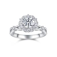 Ingrosso 925 scintillante argento Sterling luce di lusso gioielli di fidanzamento diamante pieno Moissanite fedi nuziali da donna