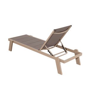 كراسي استلقاء للشاطئ خارجية بنية حديثة كراسي استلقاء على التشمس من الألومنيوم ، أثاث خارجي ، كراسي استلقاء مزدوجة للتشمس  Teslin - Product Image 4