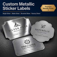 Étiquettes adhésives en feuille d'argent brillante durables, directement de l'usine, logo personnalisé, découpées à la forme, autocollants métalliques pour téléphone portable haut de gamme