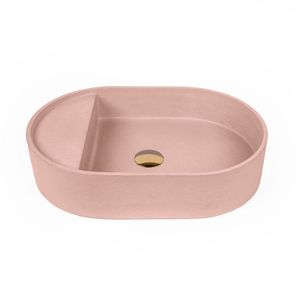 Lavabo Moderno Ovalado de Hormigón para Encimera con Borde Integrado, Lavabo de Cemento Personalizado de Fábrica - Product Image 1