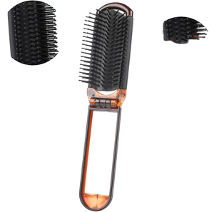 Peignes à cheveux brosse avec miroir de maquillage pliable pour femmes mini poche de voyage avec logo personnalisé - Product Image 3