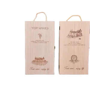 Wholesale Of General Double Wine Wooden Boxes Wine Packaging Wooden Boxes 2 bottle Branding For Manufacturers Printing Gift Box
