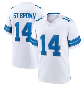 Hete Aanbieding Voetbalteamtenue # 14 St. Brown # 16 Jared Goff Detroit-shirt voor heren - Product Image 1