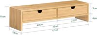 Support d'écran pour bureau avec tiroirs, support d'écran en bambou, support d'ordinateur, bras de support pour ordinateur portable, support TV, étagère pour PC, organisateur d'écran