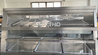 Vitrines chauffantes pour poulet frit Shineho, armoires de maintien au chaud pour aliments KFC, vitrines chauffantes pour aliments chauds pour restaurants de restauration rapide