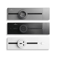 Enchufes de Riel Universales EU/UK/US 32A 8000W para Cocina y Oficina, Deslizantes, 110v 220v, Enchufe Extraíble con 2 USB y 1 Tipo C