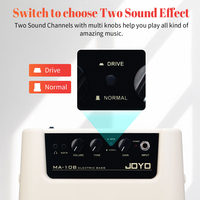 Amplificateur de guitare et de basse JOYO MA-10 Mini 10W avec contrôle de gain/tonalité, sortie casque, entrée AUX, prise EU, accessoire musical