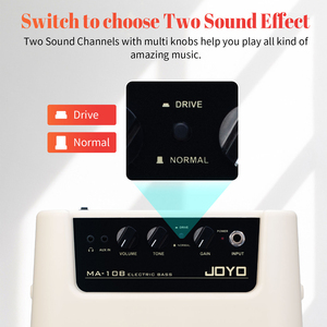 Amplificateur de <span class=keywords><strong>guitare</strong></span> et basse miniature JOYO MA-10 10W, haut-parleur pour <span class=keywords><strong>guitare</strong></span> électrique, commandes de gain/tonalité, sortie casque, entrée AUX, prise EU, 1,3 kg - Product Image 3