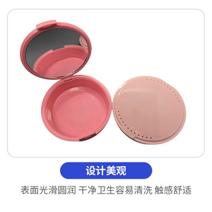 Round Portable Dental Storage Box With Mirror Orthodontic <b>Retainer</b> <b>Case</b> Invisalign Braces Container Multiple Colors - Product Image 4