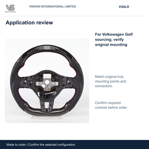 Volante de Fibra de Carbono para Volkswagen Golf, Configuración Seleccionada con Centro Abierto VG6LD - Product Image 4