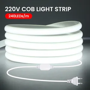 Bande lumineuse <span class=keywords><strong>LED</strong></span> néon COB dimmable 110V <span class=keywords><strong>220V</strong></span>, étanche IP66, <span class=keywords><strong>ruban</strong></span> flexible 288 <span class=keywords><strong>LED</strong></span>/m, CRI 90, durée de vie 50 000 heures, pour chambre et salon - Product Image 3
