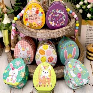 Boîte en métal avec logo personnalisé unique pour biscuits de Pâques Boîte en fer blanc Bonbons <span class=keywords><strong>Chocolat</strong></span> Cadeau en forme d'œuf Récipient de rangement en métal - Product Image 4