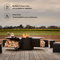MEISU.CH Brasero d'extérieur autoportant 100/120/150cm, compatible bois/gaz/atomisation/électrique/alkohol, Fabricant sur mesure