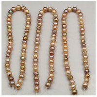 Perles baroques dorées naturelles 9-10mm, brins de perle Edison