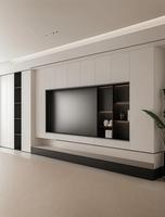 Lemari TV Elektrik Modern untuk Ruang Tamu, Unit Dinding Warna Hitam, Panel Kayu Berkualitas Tinggi, Buatan Khusus ACE