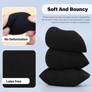 Spugna Classica Nera per Trucco, Varie Forme con Strumento a Goccia d'Acqua, Non in Lattice, Taglio Obliquo - Product Image 2