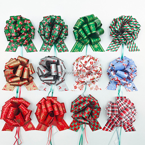 Coloré cadeau de noël arc présent panier ruban tirer chaîne emballage Pom Pom tirer arcs pour cadeaux décoration <span class=keywords><strong>fleur</strong></span> dactylographie - Product Image 3