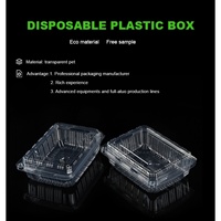 Boîte à clapet transparente en plastique PET jetable Zhongxing pour emballage alimentaire, avec logo personnalisé, vente en gros