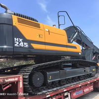 Excavatrice sur chenilles HX245 de 26,8 tonnes avec godet de 1,5 m³ et brise-roche à attache rapide