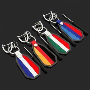 Hot Selling High Quality Flag Design Braided Rope Keychain Custom Logo Eco-friendly <b>Leather</b> Letterpress Printing M S Line Nylon - Product Image 5