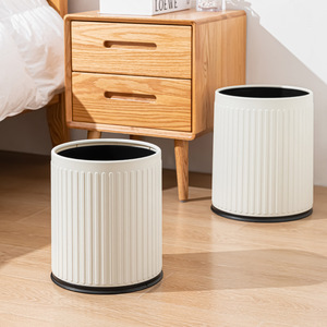 Cylindrical Plastic Waste <b>Bin</b> Open Indoor Use Light Green 3L Bathroom Kitchen Trash Can - Product Image 2