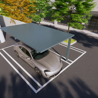 Abri voiture en aluminium, design moderne, toit en polycarbonate imperméable, structure en aluminium, abri pour 3 voitures, stationnement extérieur