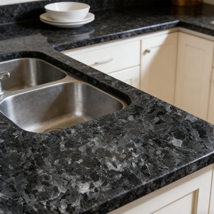 Loseta de Granito Negro Angola Natural Pulido de Primera Calidad, Corte a Medida, 1 Año de Garantía para Uso en Exteriores, Diseño Gráfico - Product Image 3