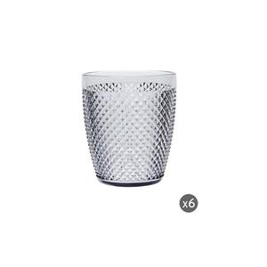 Set di bicchieri in plastica Excelsa, 6 pezzi, motivo a diamante, 40 cl, colore argento. - Product Image 3