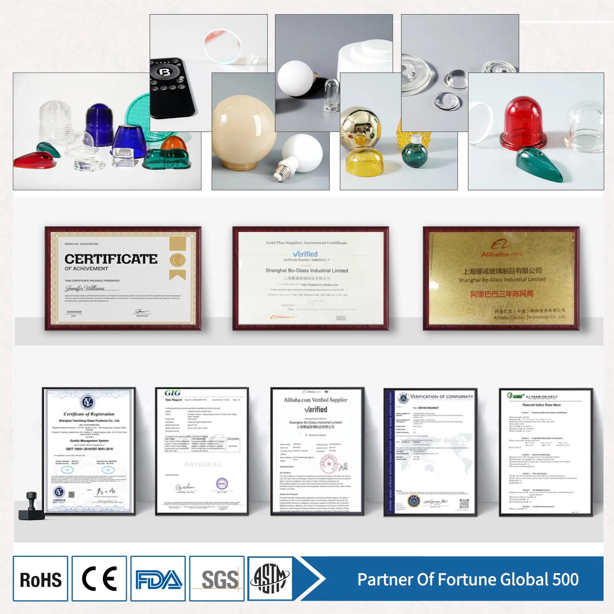 Bo-Glass Modern Antique Clear Hand-Blown Borosilicate Glass Tube Bulb Lamp Shade - Lighting Accessor