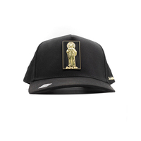 Casquette de baseball en gros personnalisée avec logo métallique, logo en strass, broderie complète 5 panneaux, boucle métallique, San Judas Tadeo Gorras