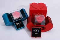 Boîte à bijoux personnalisée rose rouge style pomme Emballage cadeau élégant rose à savon pour bague et collier