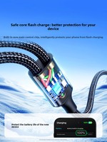 Cable de Datos USB-A/Tipo-C/Micro USB Tres en Uno US264, Carga Rápida de 60W, Transferencia de Datos, Material de PVC para iPhone 15
