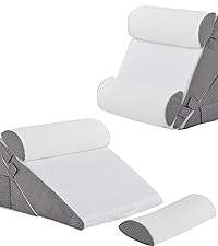 Juego de 3 Almohadas Ortopédicas Ajustables en Forma de <span class=keywords><strong>Cuña</strong></span>, Almohada de Espuma en Forma de <span class=keywords><strong>Cuña</strong></span> para Soporte de Espalda, Piernas y Rodillas - Product Image 2