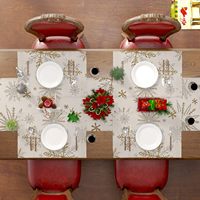 Ensemble de tapis de Table de Noël de Style nordique 4 napperons en lin isolés faits à la main tasses chauffantes motif décoration d'ambiance de Noël