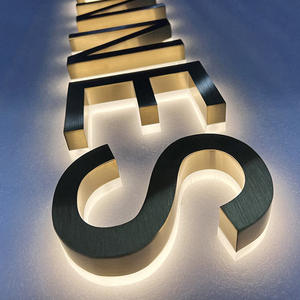 Décoration murale vintage rétro en acier inoxydable, plaque métallique avec logo, lettres infinies en acrylique 3D, <span class=keywords><strong>miroir</strong></span>, publicité LED - Product Image 4