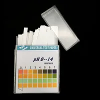 100 bandelettes de papier tournesol 0-14 pH, indicateur universel alcalin-acide, emballage en boîte plastique, pour l'eau, la salive, le sol et les aquariums