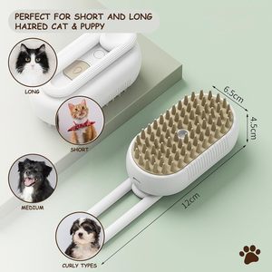 Haute qualité poignée rotative peigne de pulvérisation électrique <span class=keywords><strong>pour</strong></span> animaux de compagnie vapeur nettoyage <span class=keywords><strong>pour</strong></span> animaux de compagnie toilettage <span class=keywords><strong>cheveux</strong></span> brosse de nettoyage peigne - Product Image 2