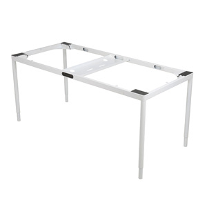 Four Legged Electric <b>Adjustable</b> Desk <b>Legs</b> White Metal Frame Minimalist Design Easy Installation <b>Table</b> Use - Product Image 3