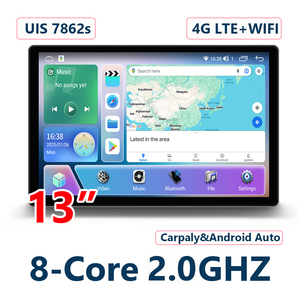วิทยุติดรถยนต์ LODARK N5 หน้าจอ 13 นิ้ว ระบบ Android 10 ชิปประ<span class=keywords><strong>ม</strong></span>วลผล SC7862S Octa Core 12nm หน้าจอ 2K QLED รองรับ 4G LTE GPS Navi Wireless CarPlay - Product Image 1