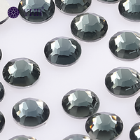 Strass en verre en vrac à facettes rondes lisses pour embellissement de chaussures et de robes DIY