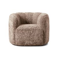 Fauteuil simple classique rembourré avec coussin en éponge, chaise confortable et douce pour salon, luxe pour appartement et villa