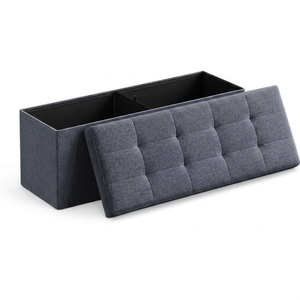 Banco de Almacenamiento Moderno de Tela con Tapa Acolchada de 43x14x15 Pulgadas para Sala de Estar, Muebles para el Hogar - Product Image 1