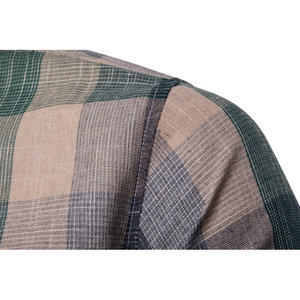Chemise pour homme à rayures en coton, coupe ajustée, col rabattu, fermeture à boutons, grande taille, formelle, été, écologique, respirante - Product Image 4