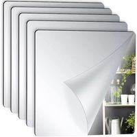 1pc Self Adhesive Acrylic Mirror Sheet Shatterproof 2mm Thick Non Glass Mirror Stickers Simple DIY Craft Makeup Mirror